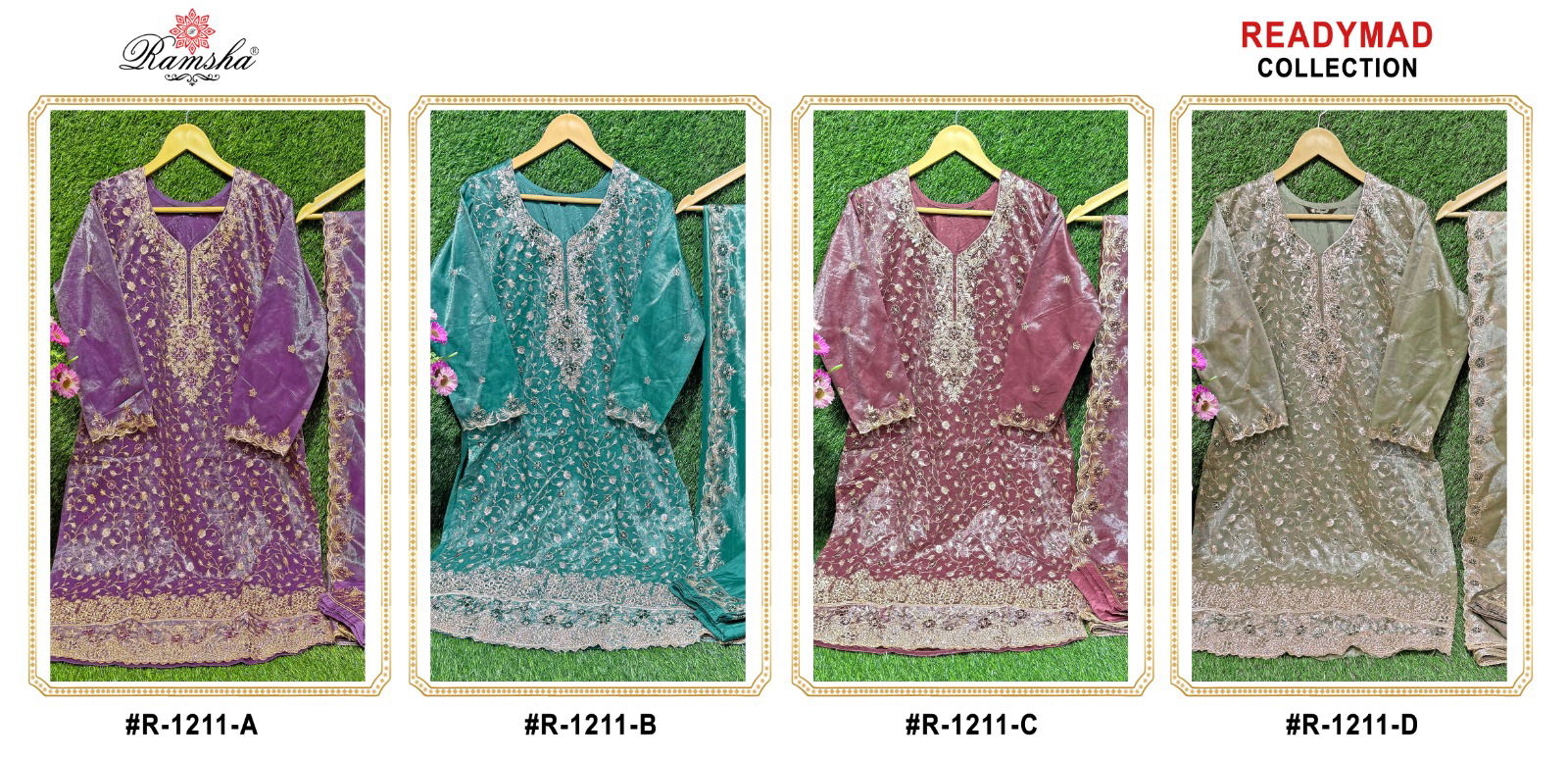 Ramsha R 1211 Nx Shimmer Readymade Pakistani Suits Wholesale Price In Surat
